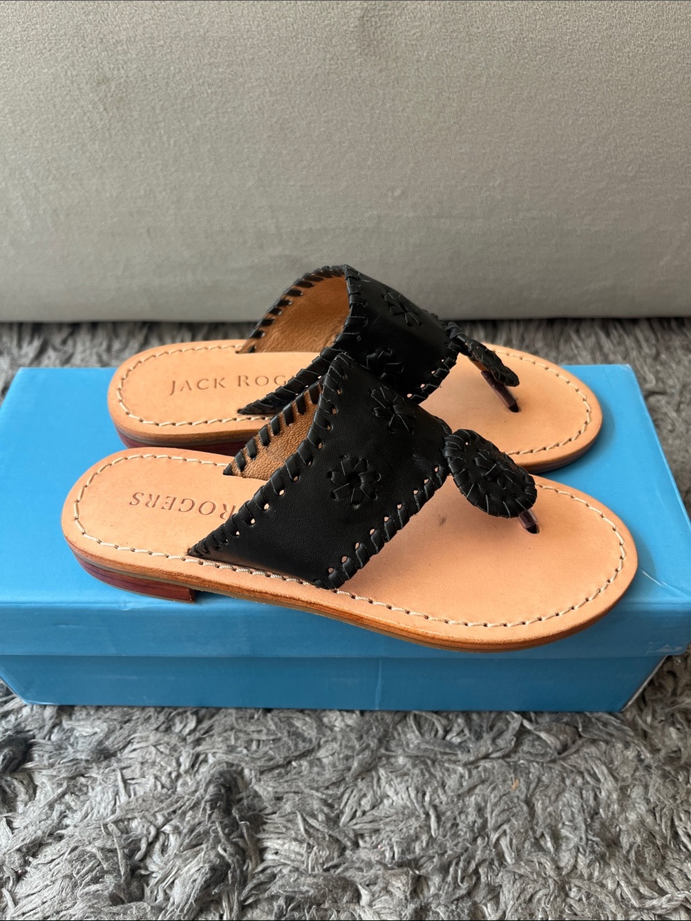 Jack Rogers sandals. Black. Girls size 13. New in box.